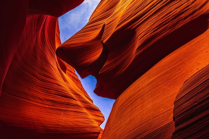 Warm sandstone walls inside Lower Antelope Canyon